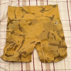 Gymshark Yellow and Brown Athletic Shorts
